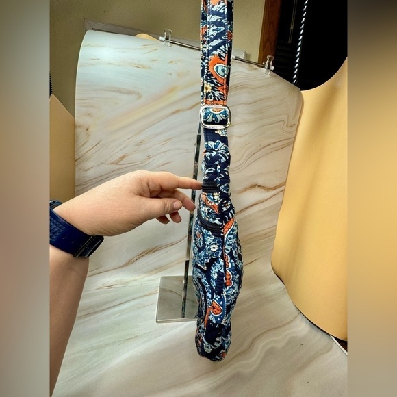 Triple Zip Hipster Vera Bradley Crossbody Bag - Blue And Orange - Picture 3 of 12